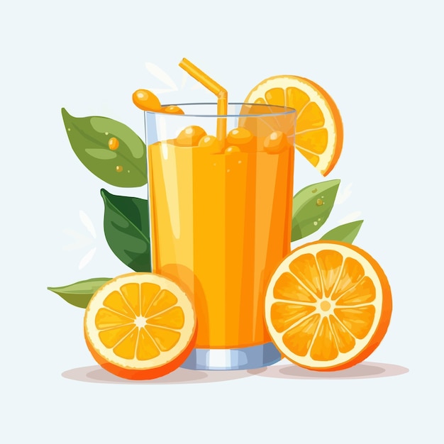 Vetor xícara de suco ilustração de suco de laranja