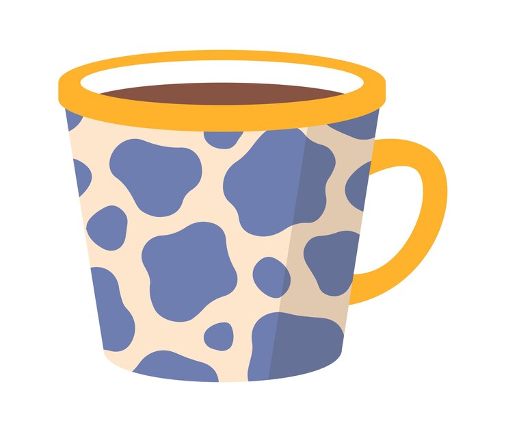 Vetor xícara ou caneca com ilustração vetorial de bebida quente
