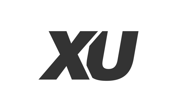 Vetor xu techno editable font logo para marca corporativa design futurista ousado com ideias tipográficas únicas tipo personalizado mínimo e letra dinâmica