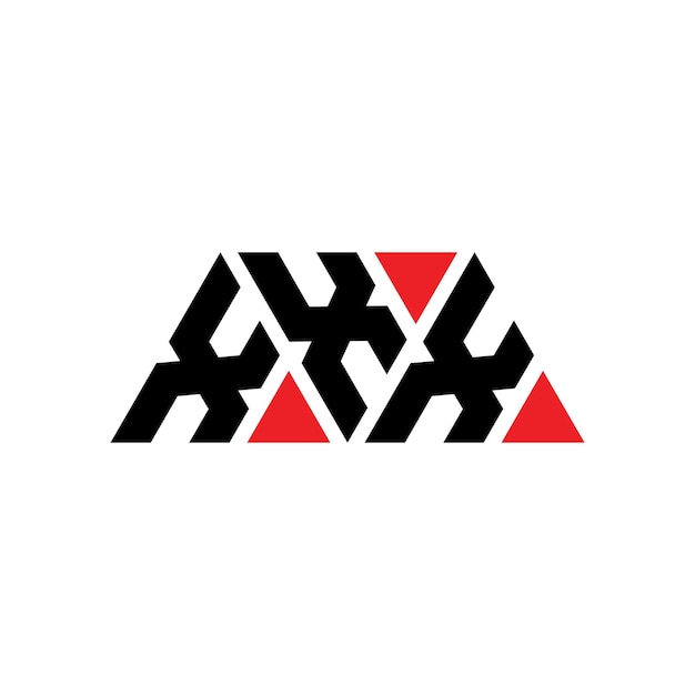 XXX triângulo design de letra logotipo com forma de triângulo XXX triángulo design logotipo monograma XX triângulo vetor modelo de logotipo com cor vermelha XXX logotipo triangular simples elegante e luxuoso XXX logotipo