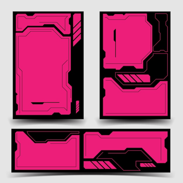 Y2K 2000s sci-fi cyberpunk retrofuturistic layout template set dashboard para aplicação uxui Ilustração vetorial 2D