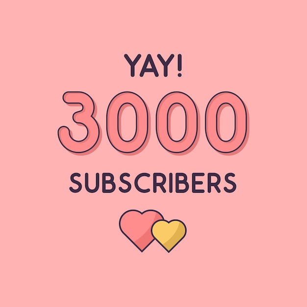 Yay 3000 subscribers celebration cartão de felicitações para 3k assinantes sociais