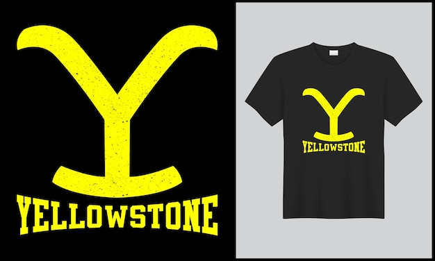 Vetor yellostone ilustração ribon vector design de camiseta 15