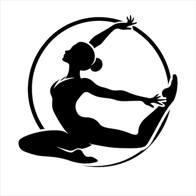 Vetor yoga feminina vector ginástica preta silhueta feminina