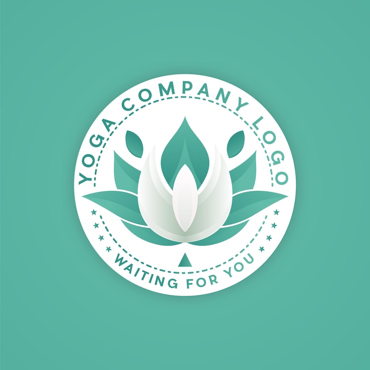 Vetor yoga logo herble logo pastal cor de fundo
