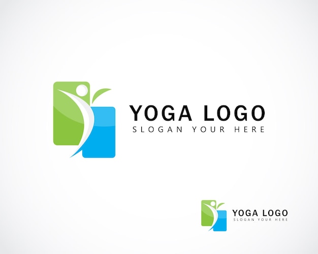 Vetor yoga logotipo sinal símbolo esporte pessoas abstratas feliz beleza corpo e spa