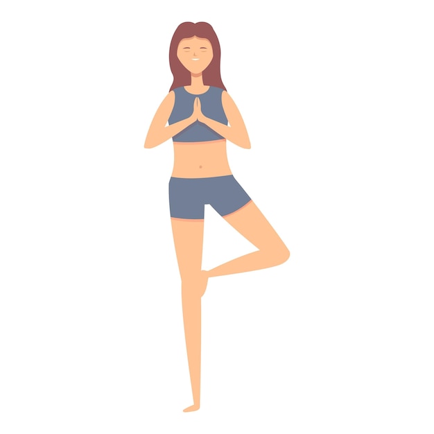 Yoga relaxar pose ícone desenho animado vetor fora da dieta mente vida