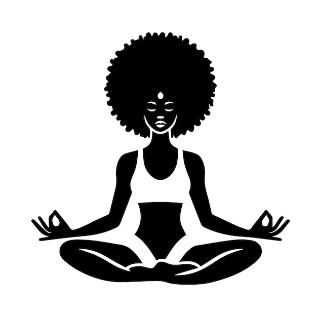 Vetor yoga svg mulher afroy