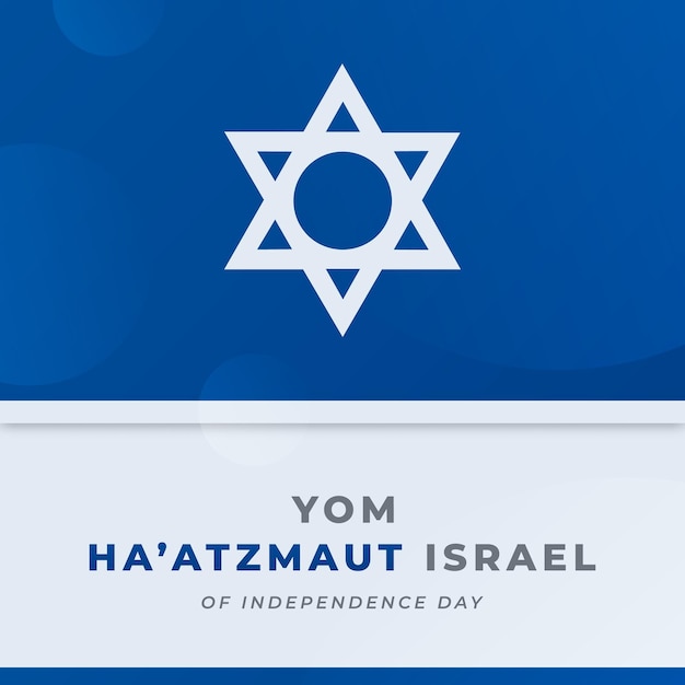 Yom ha atzmaut israel dia da independência vector design ilustração para anúncios de banner de cartaz de fundo
