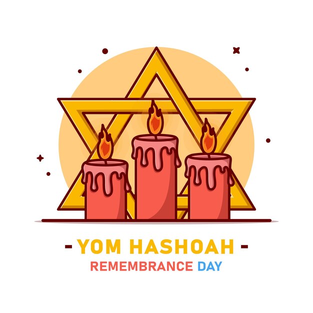 Yom hashoah ilustração vetorial dia da lembrança do holocausto