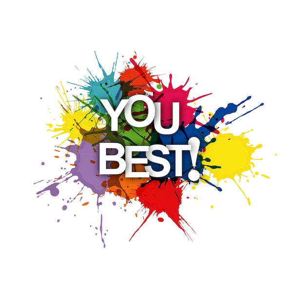 You best color banner com salpicos coloridos de tinta