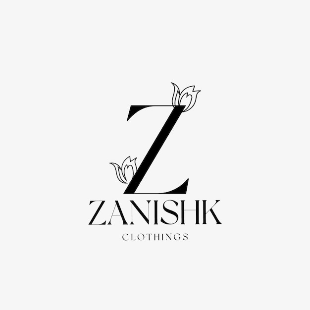 Z letter logo com conceito floral criativo para imóveis de beleza de negócios da empresa vetor premium