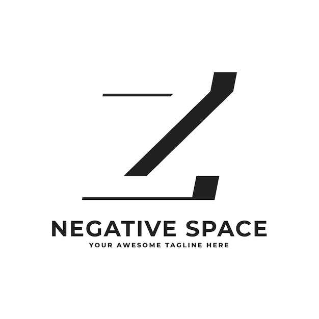 Z moderno e vanguardista espaço negativo letra logo alfabeto logomarcas ícone ilustração