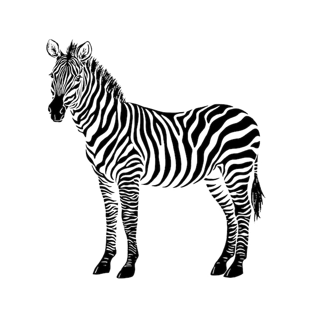 Vetor zebra tinta preta. pincele e pinte a textura