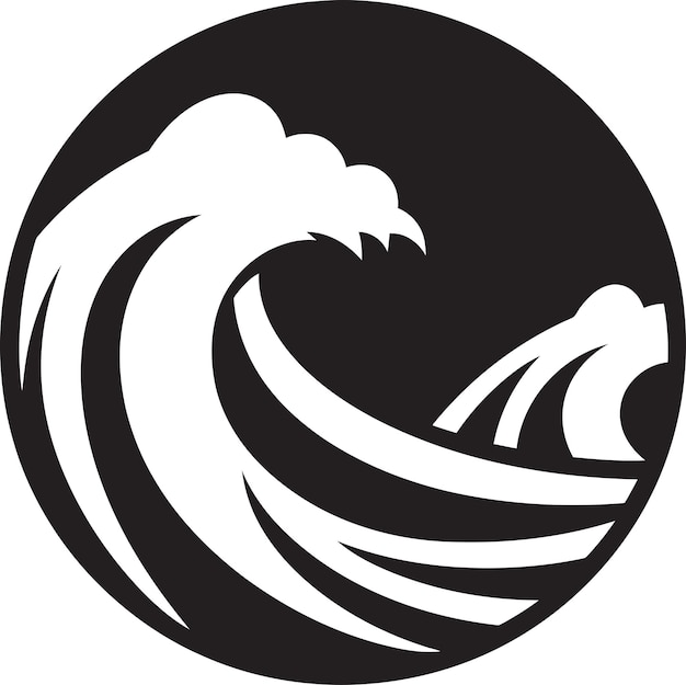 Zen wave minimalist wave logo design subtle surge water wave ícone emblemático