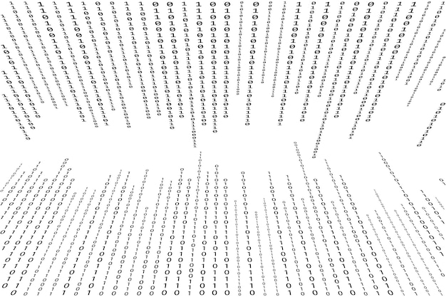 Zero One Binary Code Flowing Abstract Matrix Digital Art with binary computer code