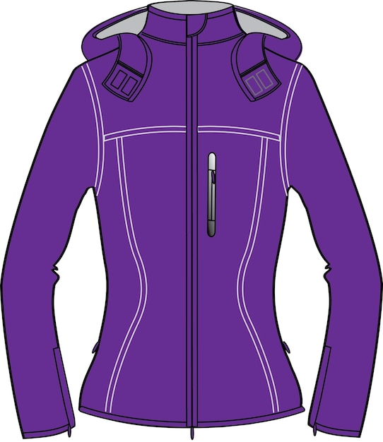 Vetor zero posur mulheres jacket de forro com capuz roxo pequeno