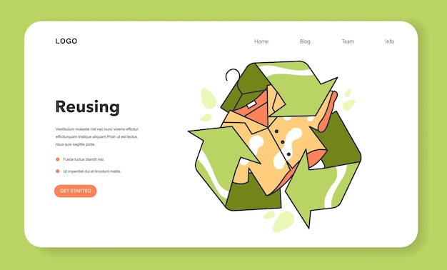 Zero waste web banner ou landing page upcycling ou reutilização