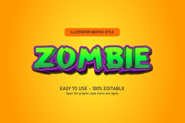 Zombie halloween text effect