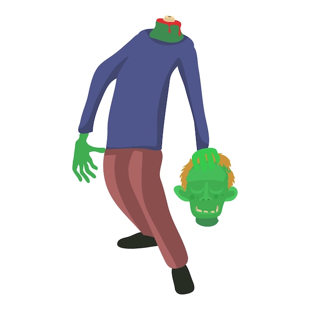 Zumbi sem ícone de cabeça ilustração de desenho animado do ícone vetor zumbi para web