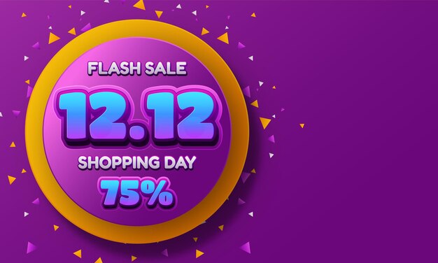 12.12 disegno di promozione del modello di banner sconto super vendita