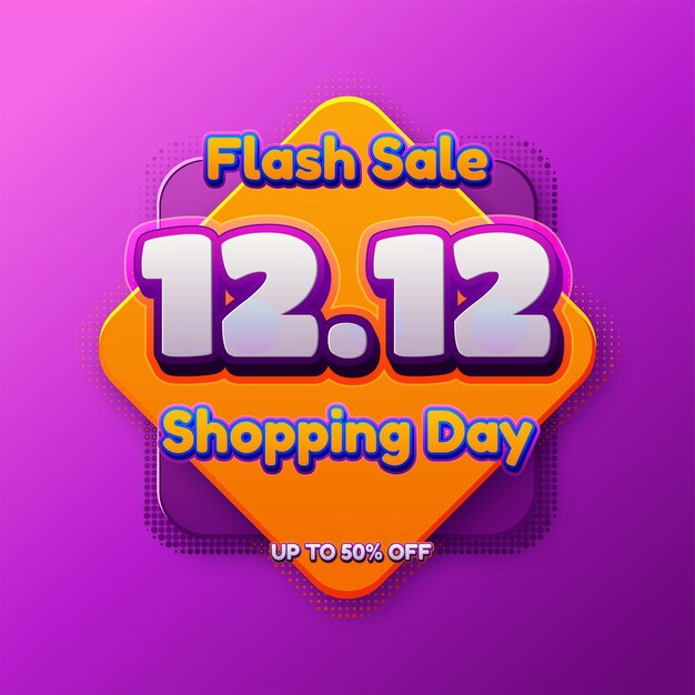 12.12 progettazione del modello dell'insegna di vendita flash di giorno dello shopping