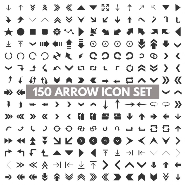Vettore gratuito 150 freccia icon set