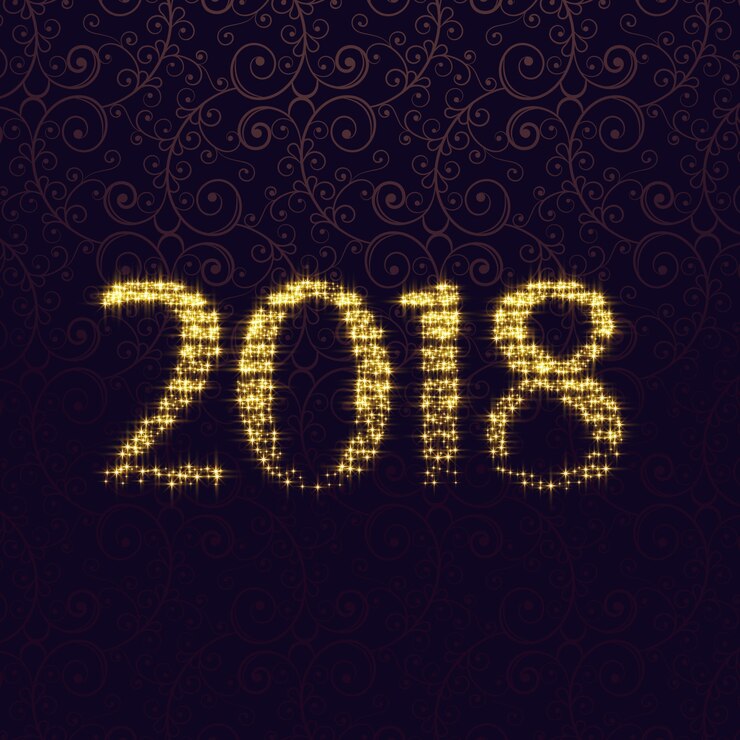 Vettore gratuito 2018 glitter scintilla lettering design