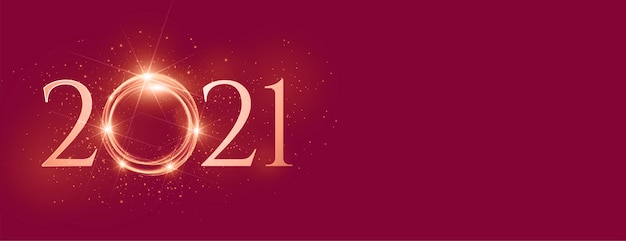 2021 felice anno nuovo design lucido banner con lo spazio del testo