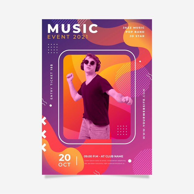 2021 poster di eventi musicali con foto
