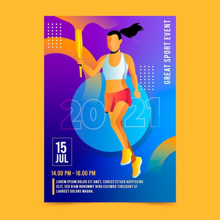 Vettore gratuito 2021 poster di eventi sportivi