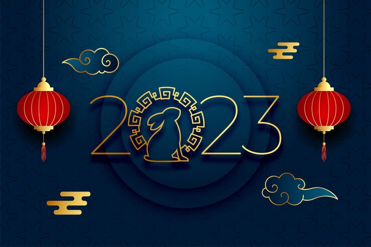 Vettore gratuito 2023 capodanno cinese sfondo con decorazione del festival