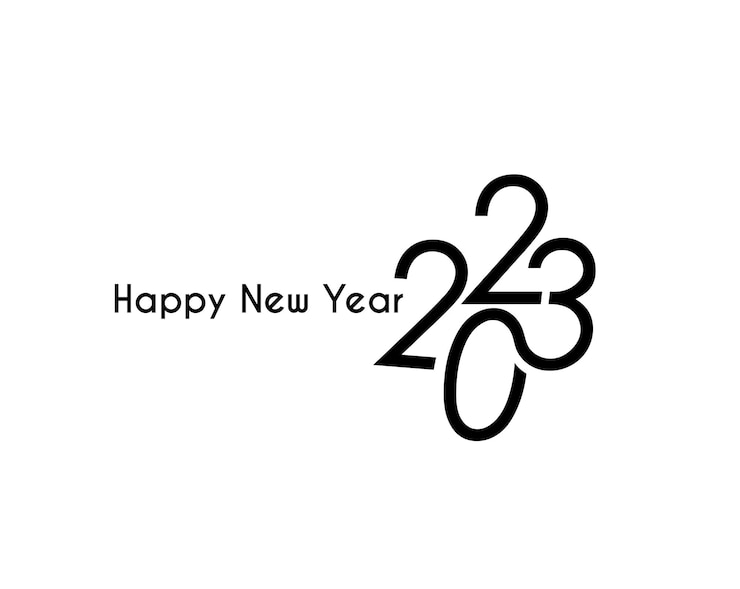 Vettore gratuito 2023 felice anno nuovo testo tipografia design patter illustrazione vettoriale
