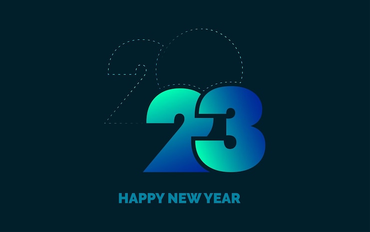 Vettore gratuito 2035 design happy new year new year 2023 logo design per brochure design card banner decorazioni natalizie 2023 illustrazione vettoriale