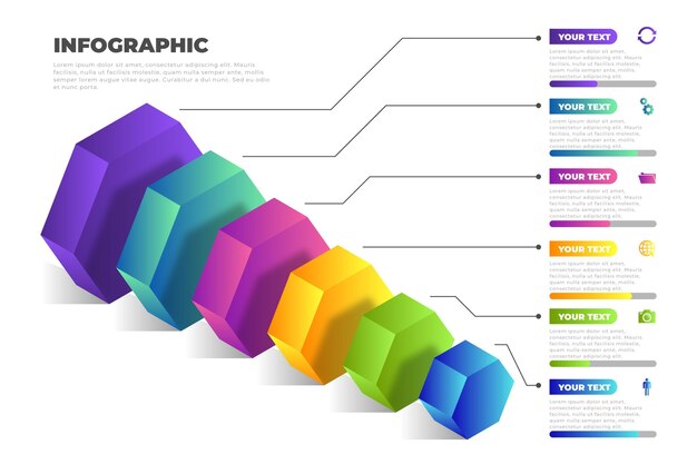 3d blocchi di blocchi infografica