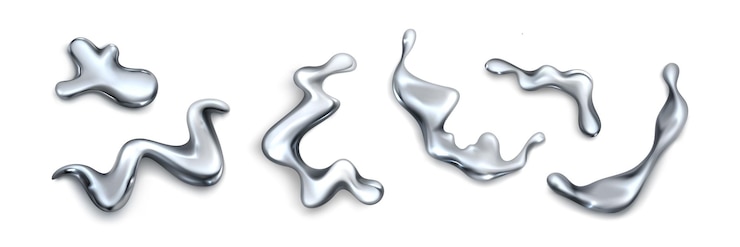 Vettore gratuito 3d forma di cromo liquido astratto oggetto metallico y2k