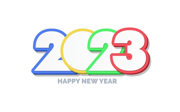 Vettore gratuito 3d happy new year 2023 logo design illustrazione vettoriale