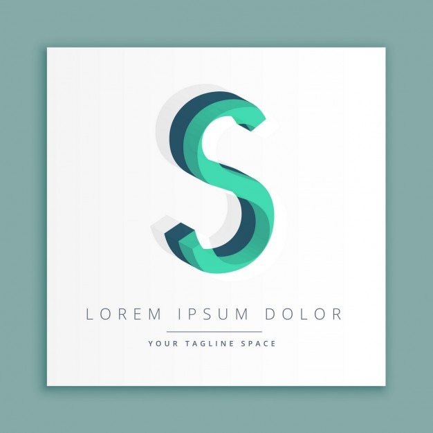 Vettore gratuito 3d logo stile astratto con la lettera s