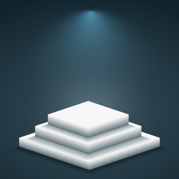 Vettore gratuito 3d podio nella stanza vuota
