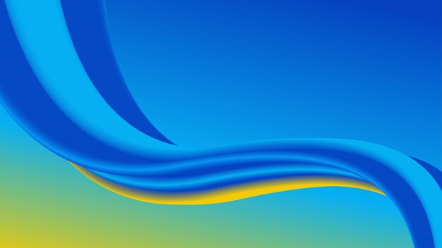 3d wave design su sfondo blu sfondo blu e giallo onda astratta