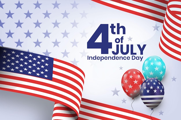 4 luglio dettagliata - illustrazione del giorno dell'indipendenza