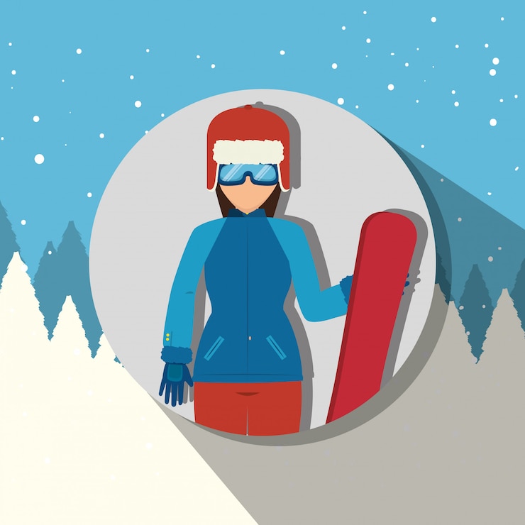 Vettore gratuito abbigliamento e accessori per lo sport invernale