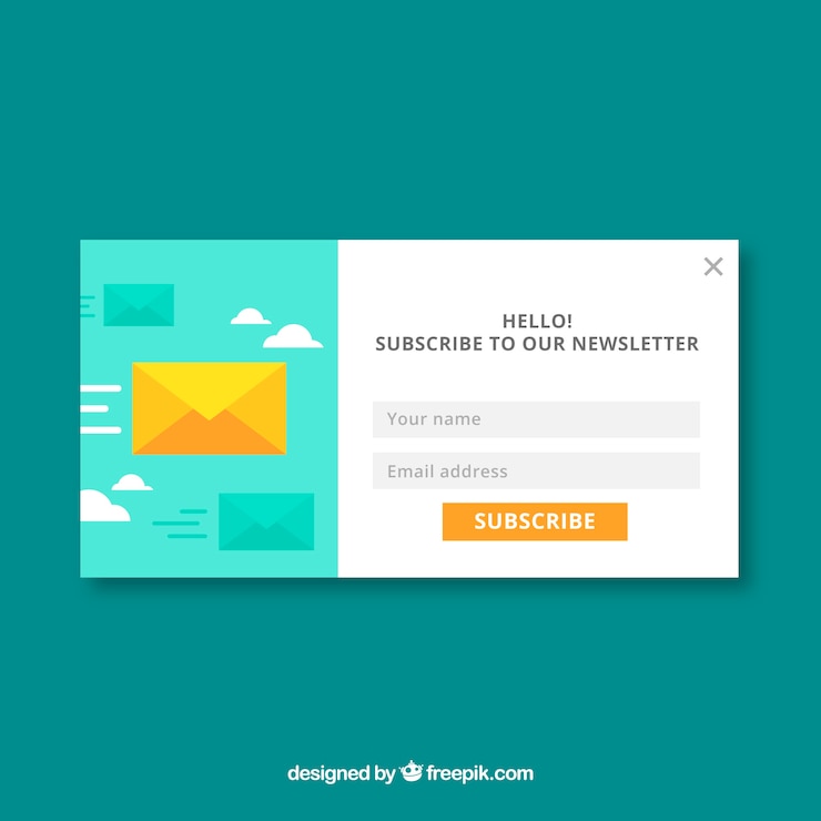 Vettore gratuito abbonamento moderno pop-up con design piatto