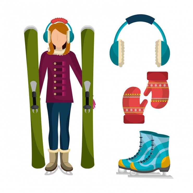 Vettore gratuito abiti e accessori moda invernale