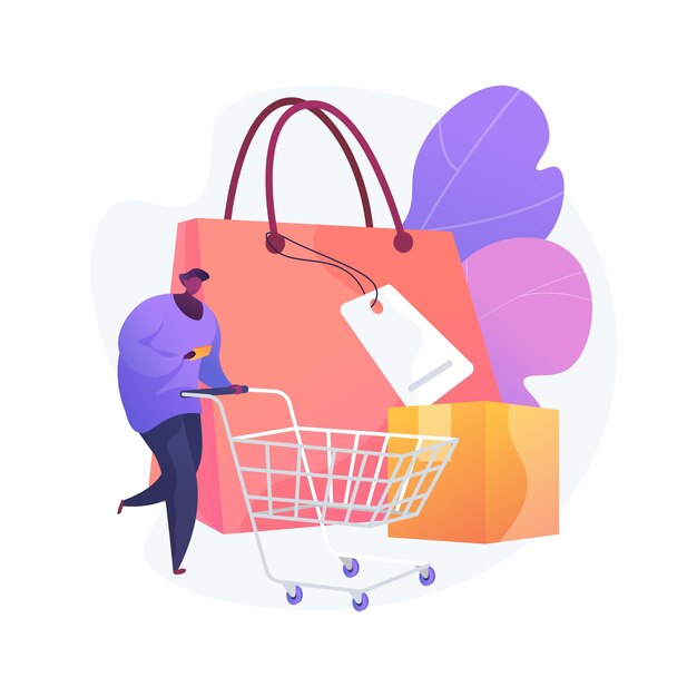 Abitudini di acquisto concetto astratto illustrazione vettoriale. Generare abitudini di consumo, ricerche di mercato, preferenze di acquisto millenarie, acquisti, metafora astratta del comportamento di acquisto abituale.