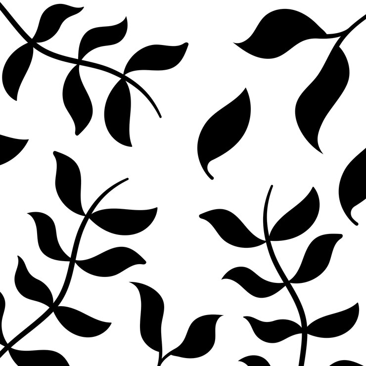 Vettore gratuito abstract foglie nere sullo sfondo