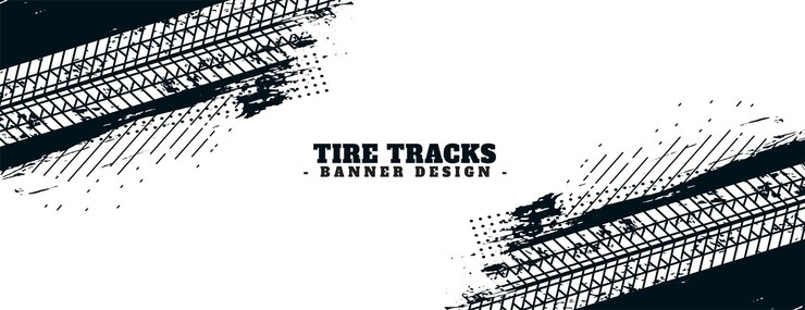 Vettore gratuito abstract wheel trail mark design di banner sporco