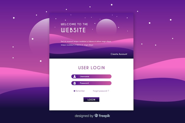Accedi al modello web della pagina di destinazione