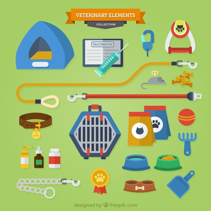 Vettore gratuito accessori colorati per gli animali domestici