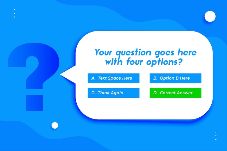 Vettore gratuito accetta la sfida del quiz con banner a più opzioni per il gioco della lotteria